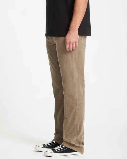 Volcom Men's Solver 5 Pocket Corduroy Trousers Brindle A1132312_BNL