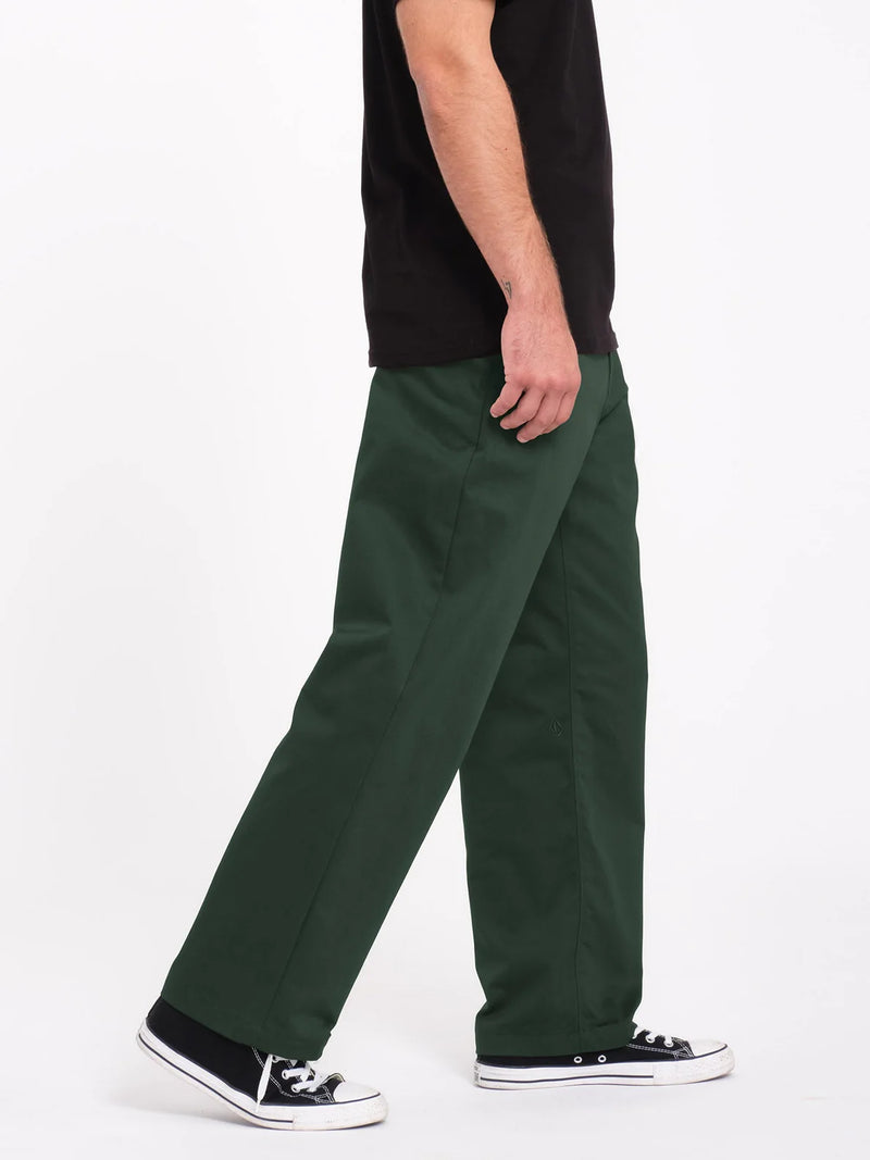 Load image into Gallery viewer, Volcom Men&#39;s Frickin Skate Chino Trousers Dark Forest A1132407-DKF
