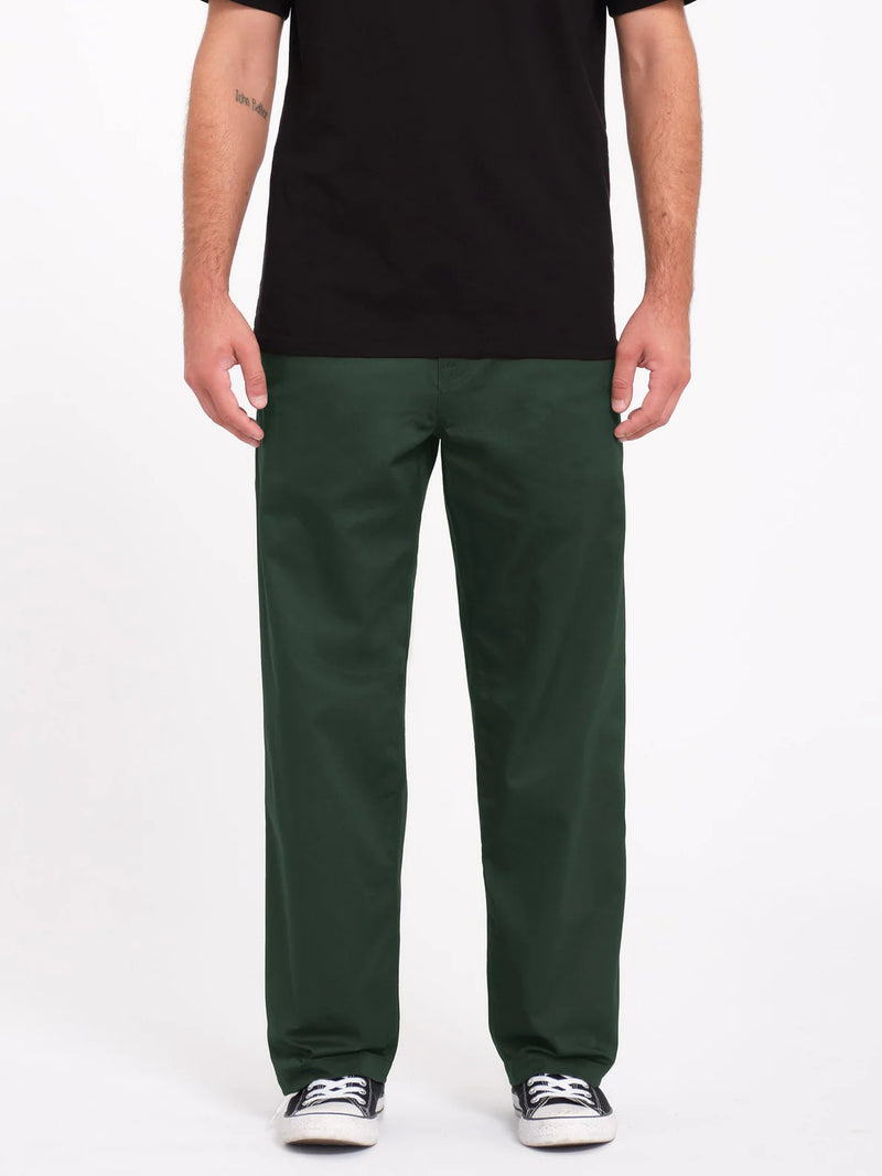 Load image into Gallery viewer, Volcom Men&#39;s Frickin Skate Chino Trousers Dark Forest A1132407-DKF
