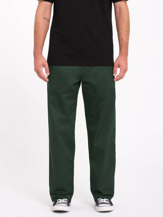 Volcom Men's Frickin Skate Chino Trousers Dark Forest A1132407-DKF