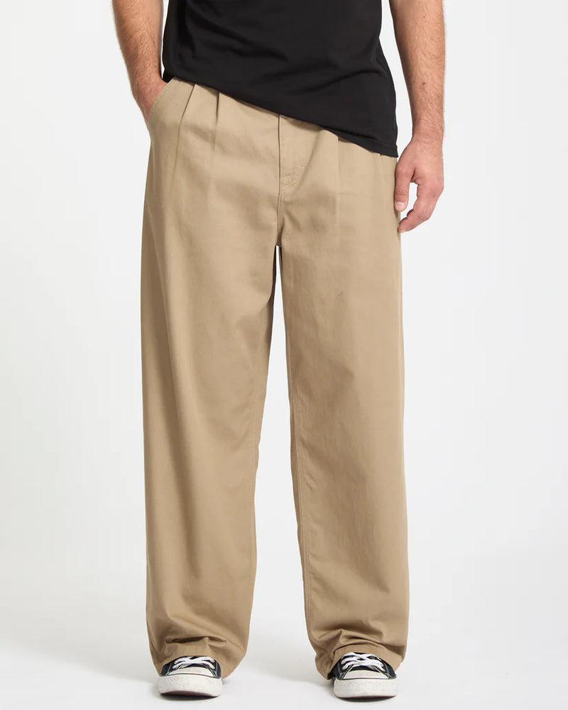 Load image into Gallery viewer, Volcom Men&#39;s Baggos Pleat Pants Khaki A1132503-KHA
