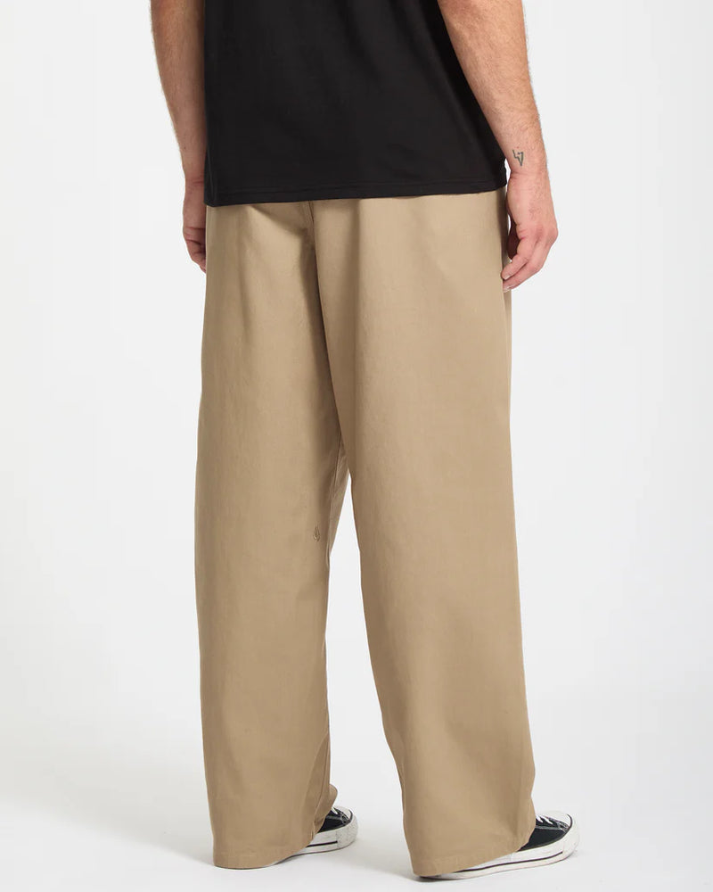 Load image into Gallery viewer, Volcom Men&#39;s Baggos Pleat Pants Khaki A1132503-KHA
