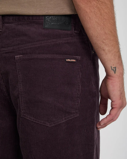Volcom Men's Billow Tapered Corduroy Pants Raisin A1132602-RSN