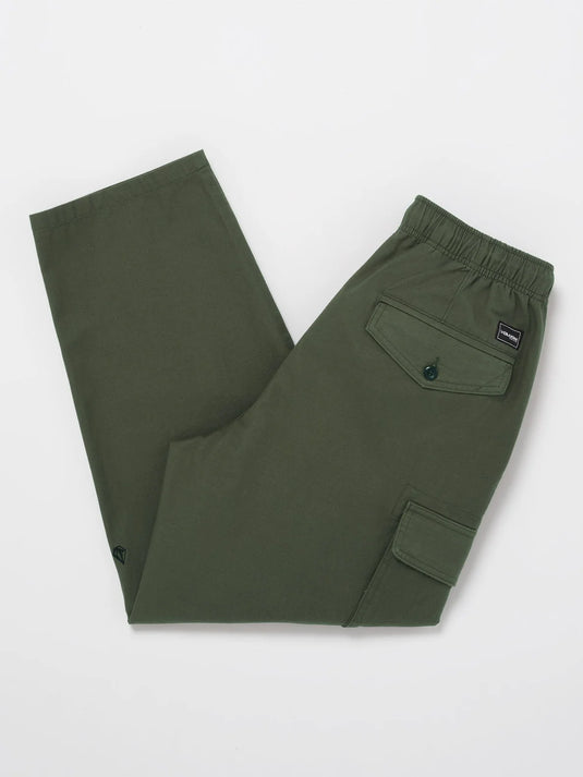 Volcom Billow Tapered Cargo Loose Fit Pants Squadron Green A1212452_SQD