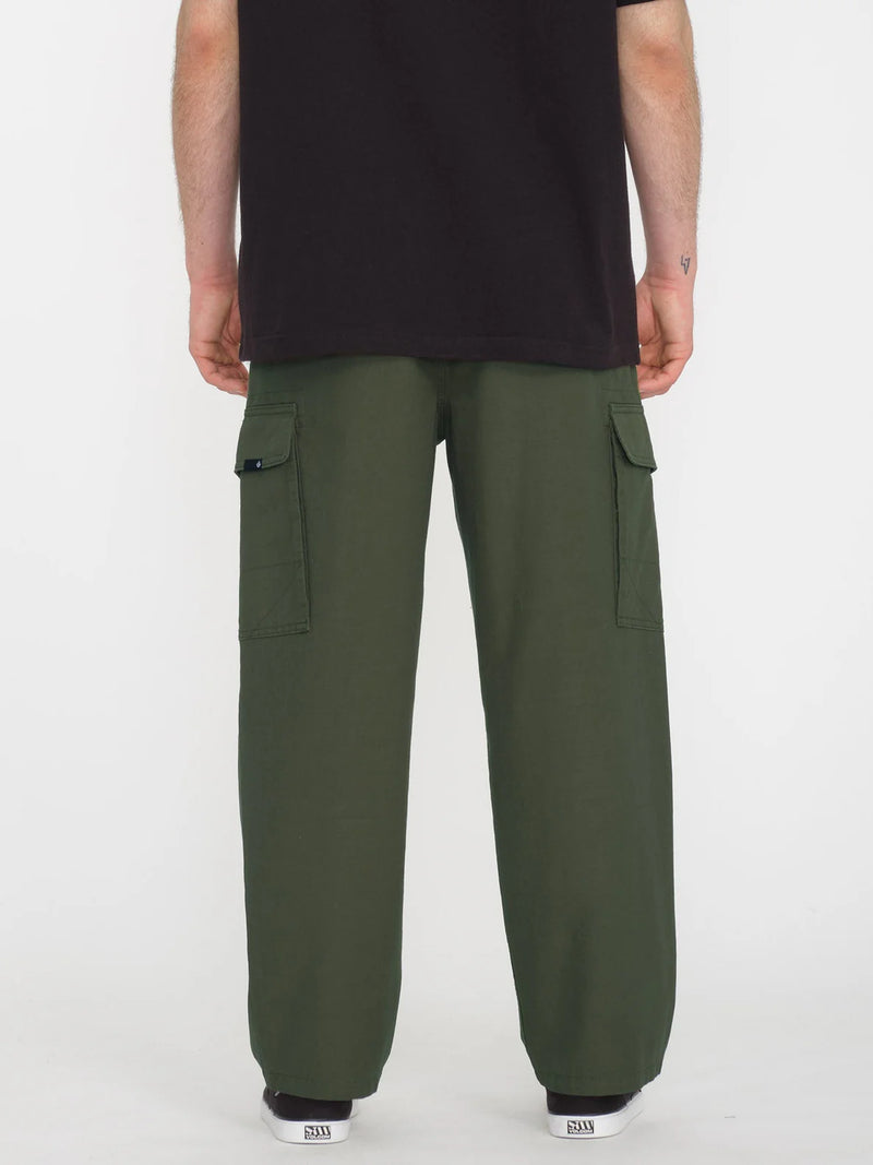 Load image into Gallery viewer, Volcom Billow Tapered Cargo Loose Fit Pants Squadron Green A1212452_SQD
