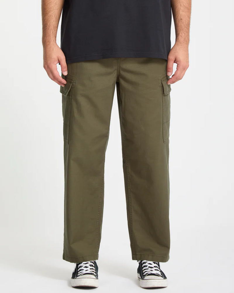 Load image into Gallery viewer, Volcom Men&#39;s Billow Tapered Elastic Waist Cargo Pants Sage Leaf A1232407-SLE
