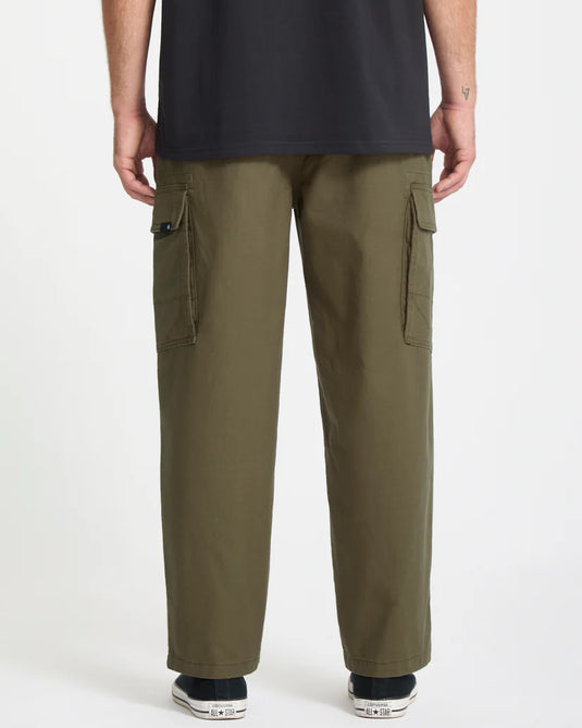 Volcom Men's Billow Tapered Elastic Waist Cargo Pants Sage Leaf A1232407-SLE