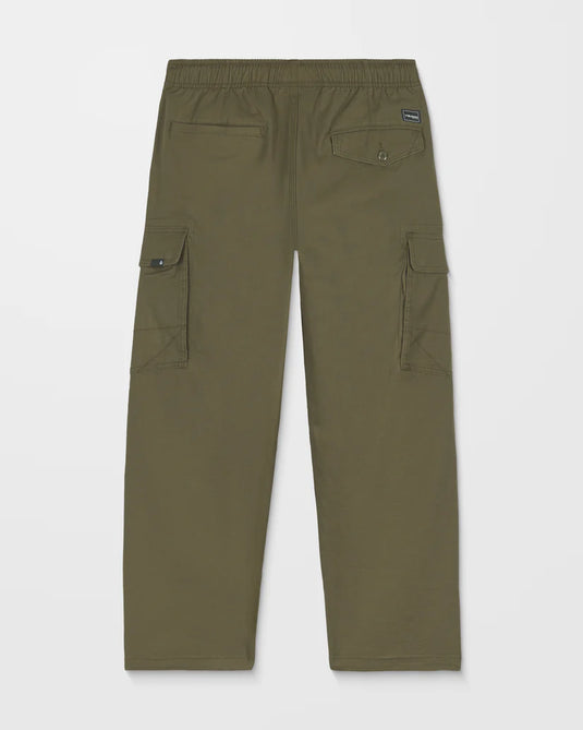 Volcom Men's Billow Tapered Elastic Waist Cargo Pants Sage Leaf A1232407-SLE