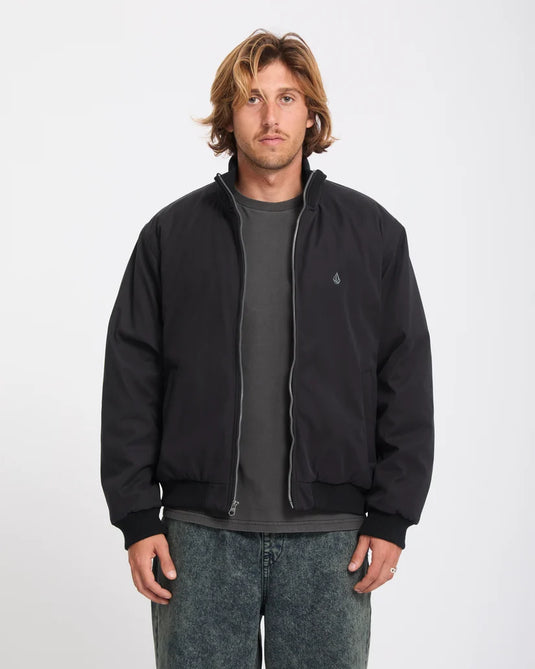 Volcom Men's Damerman Bomber Jacket Black A1632601-BLK