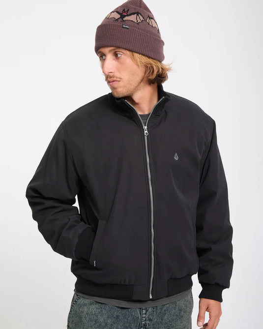 Volcom Men's Damerman Bomber Jacket Black A1632601-BLK