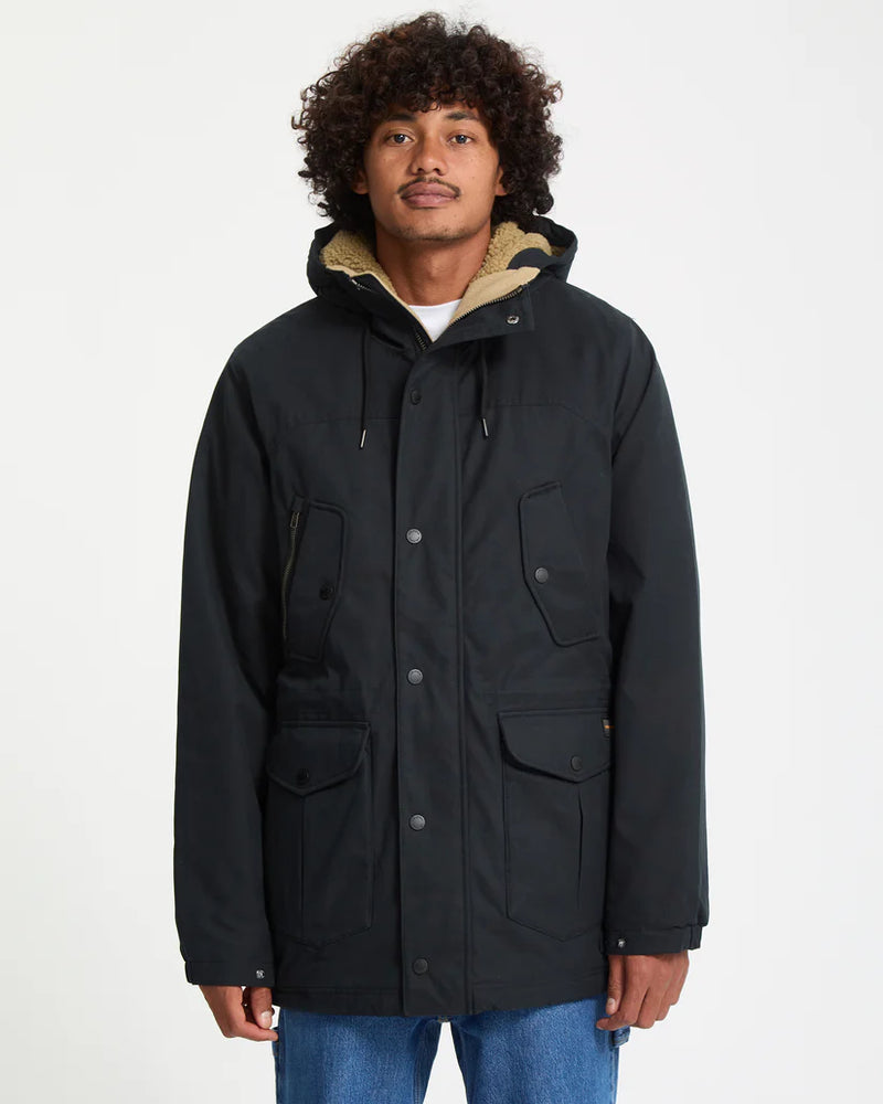 Load image into Gallery viewer, Volcom Men&#39;s Starget 5K Parka Jacket Black A1732312_BLK
