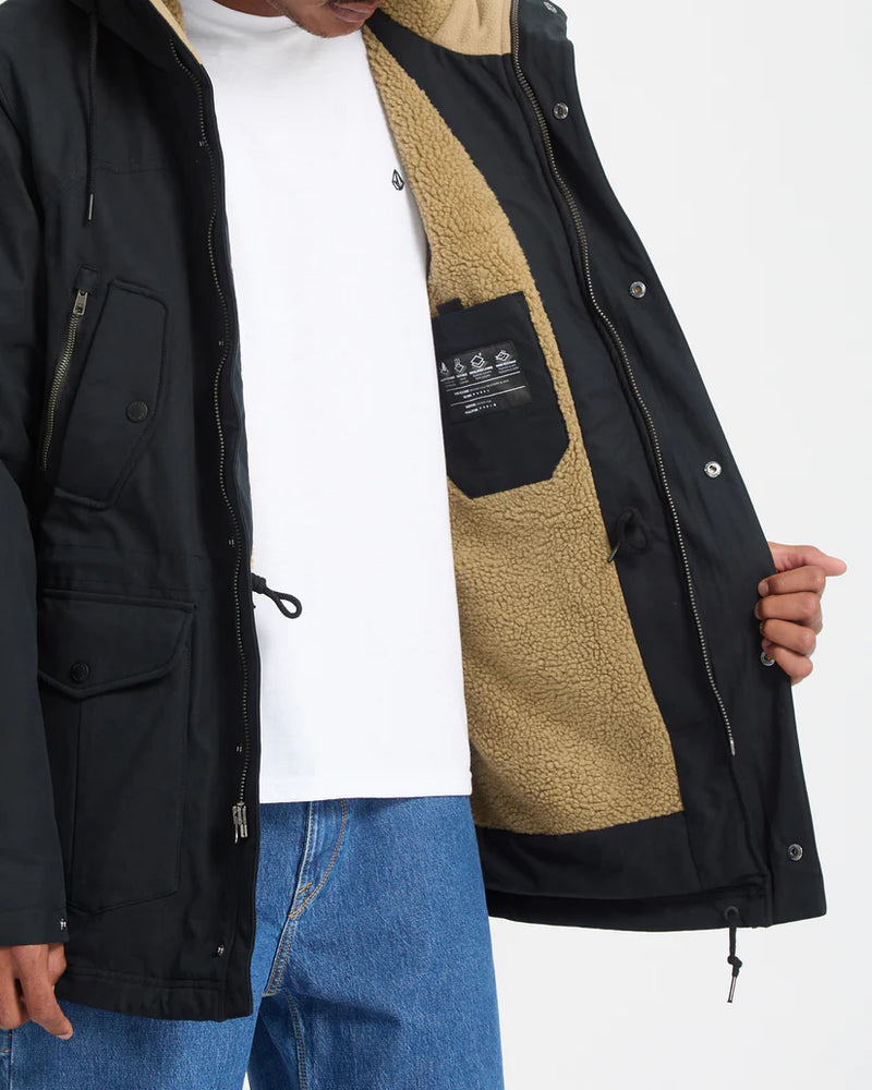 Load image into Gallery viewer, Volcom Men&#39;s Starget 5K Parka Jacket Black A1732312_BLK
