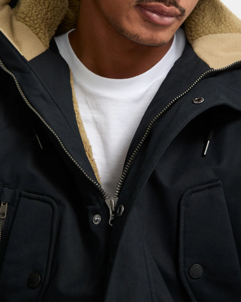 Load image into Gallery viewer, Volcom Men&#39;s Starget 5K Parka Jacket Black A1732312_BLK
