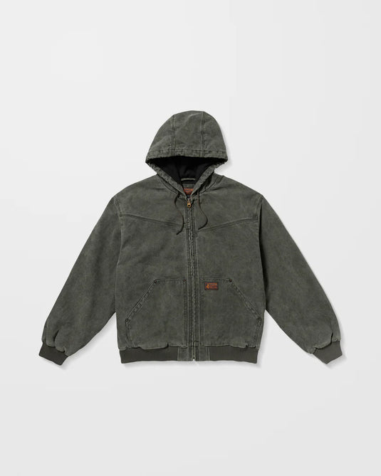 Volcom Men's Hamilstorm Jacket Rinsed Black A1732500_RIB