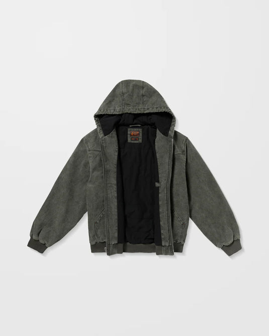 Volcom Men's Hamilstorm Jacket Rinsed Black A1732500_RIB