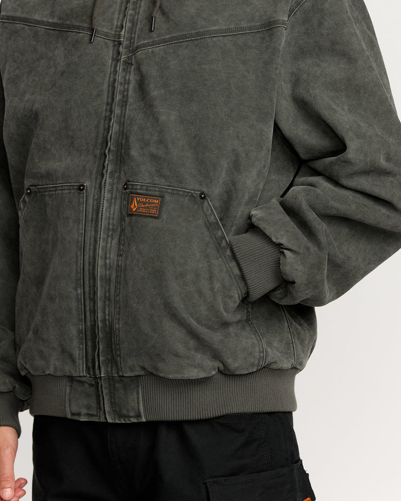 Load image into Gallery viewer, Volcom Men&#39;s Hamilstorm Jacket Rinsed Black A1732500_RIB
