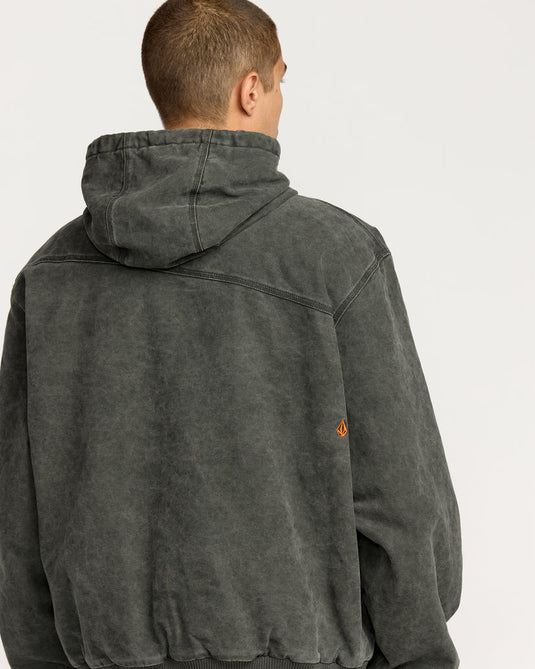 Volcom Men's Hamilstorm Jacket Rinsed Black A1732500_RIB