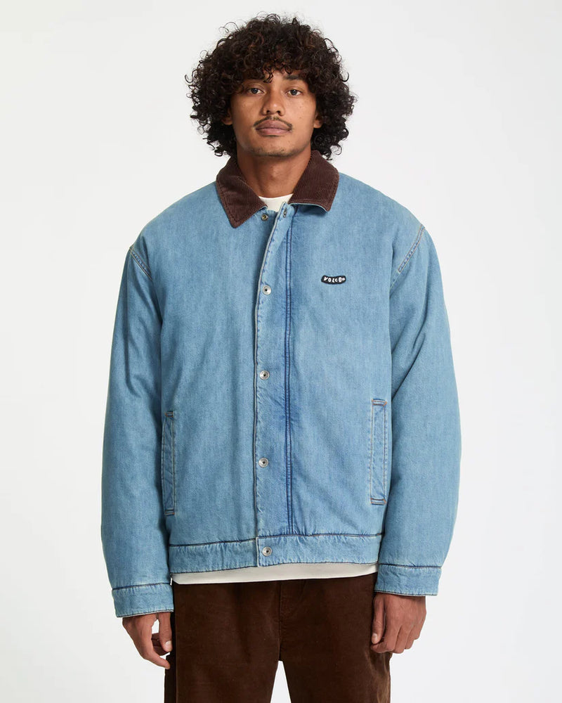 Load image into Gallery viewer, Volcom Men&#39;s Stonewish Jacket Denim A1732502_DEN

