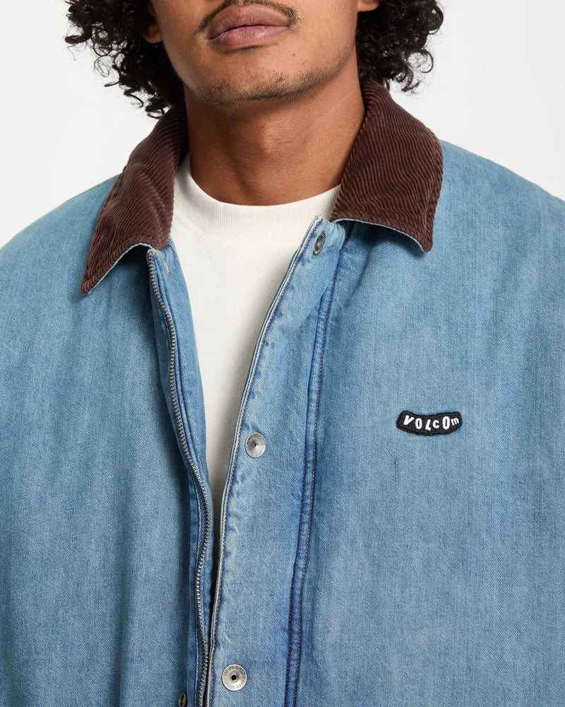 Load image into Gallery viewer, Volcom Men&#39;s Stonewish Jacket Denim A1732502_DEN
