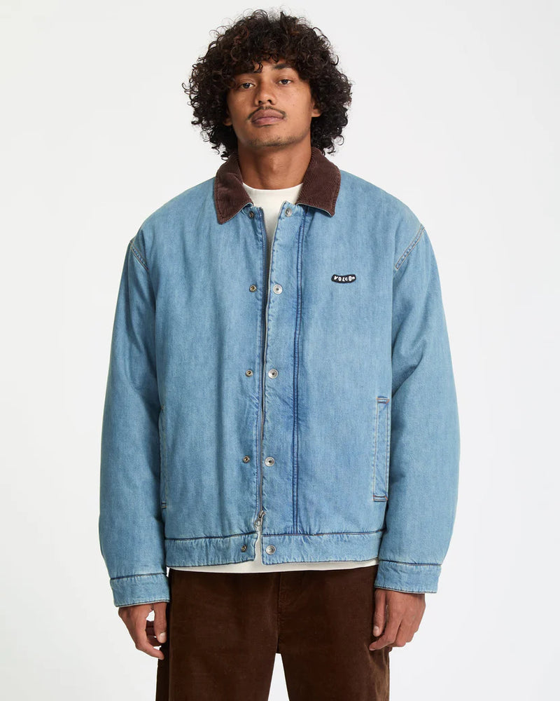 Load image into Gallery viewer, Volcom Men&#39;s Stonewish Jacket Denim A1732502_DEN
