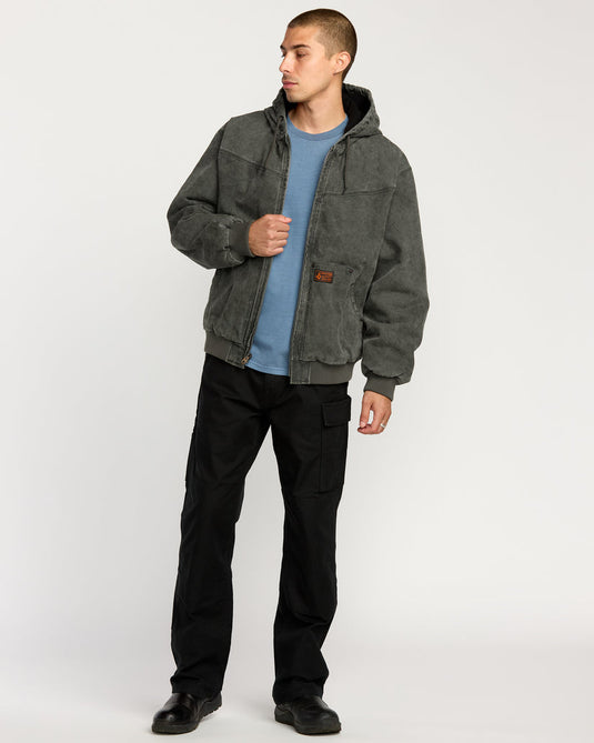 Volcom Men's Hamilstorm Jacket Rinsed Black A1732604-RIB