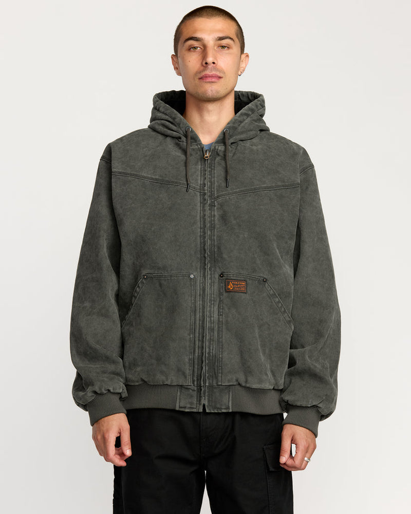 Load image into Gallery viewer, Volcom Men's Hamilstorm Jacket Rinsed Black A1732604-RIB
