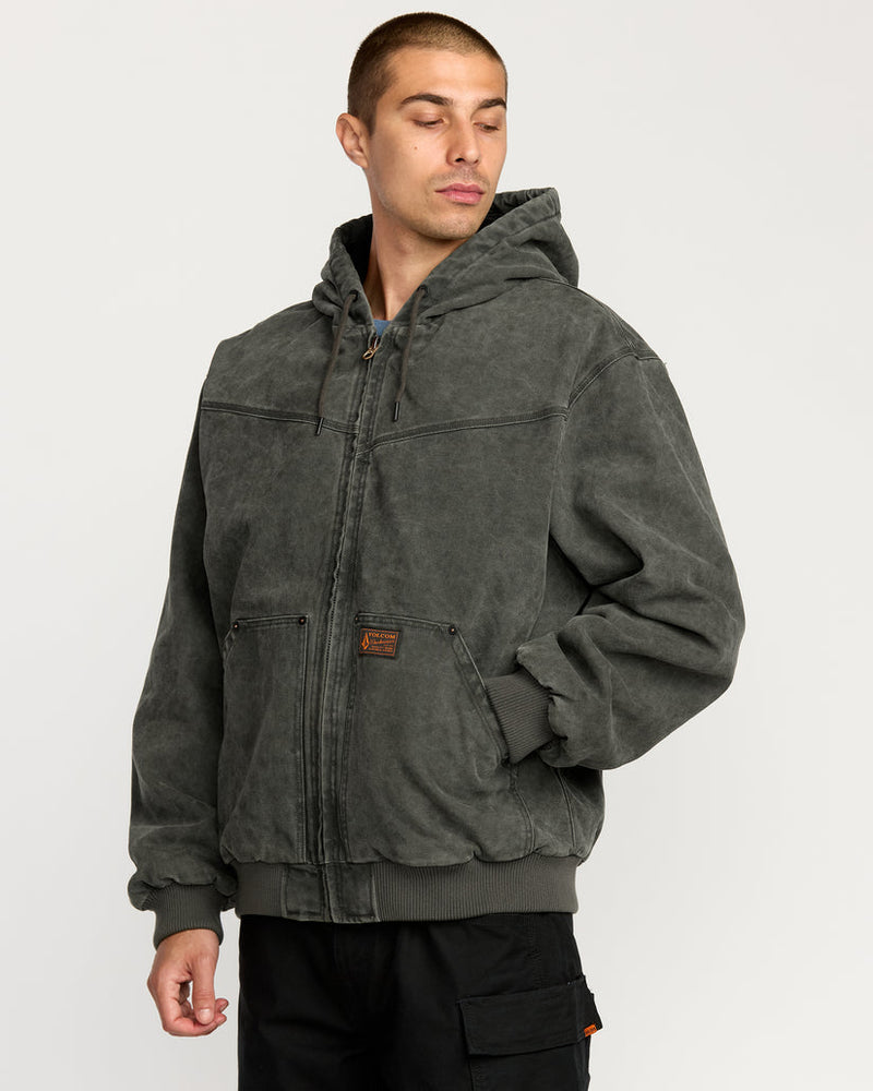 Load image into Gallery viewer, Volcom Men's Hamilstorm Jacket Rinsed Black A1732604-RIB
