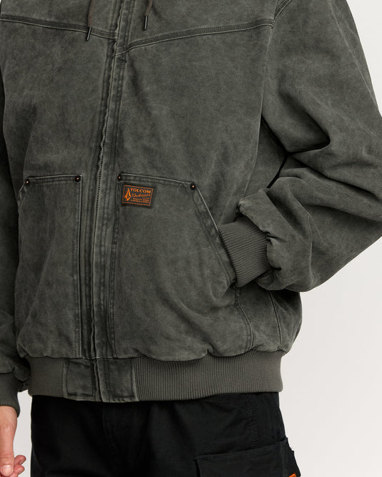 Volcom Men's Hamilstorm Jacket Rinsed Black A1732604-RIB