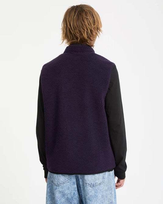 Volcom Men's Muzzer Fuzzar Vest Fleece Dark Purple A1832303-DPL