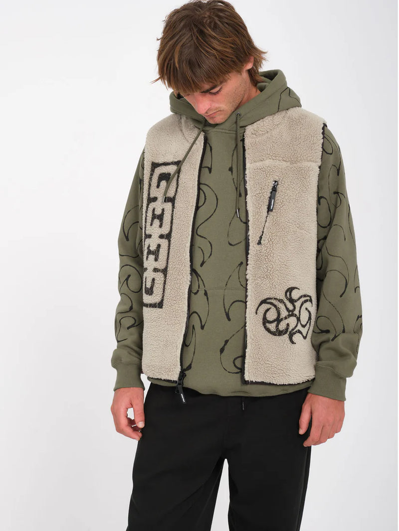 Load image into Gallery viewer, Volcom Men&#39;s Zephyr Archstone Vest Green Tea A1832401_GRT

