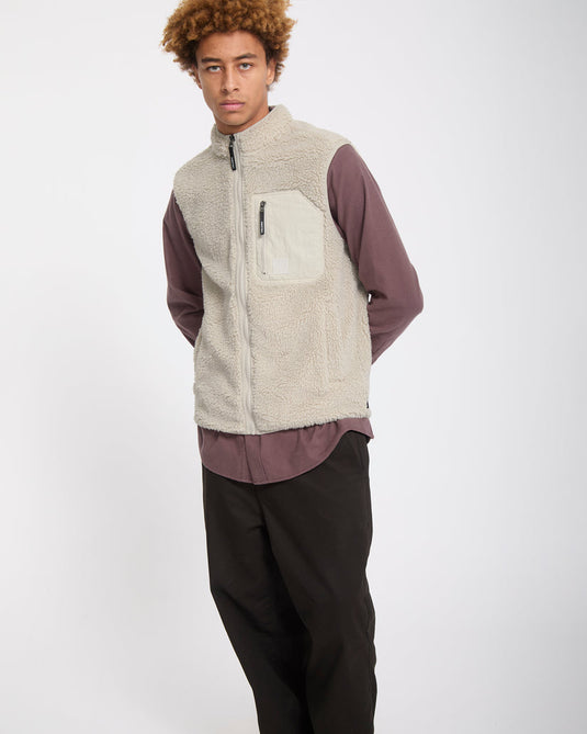 Volcom Men's Muzzer Fuzzar Vest Stone A1832602-STN
