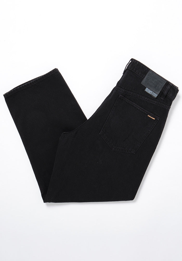 Load image into Gallery viewer, Volcom Billow Tapered Denim Loose Fit Pants Black A1912301-BLK
