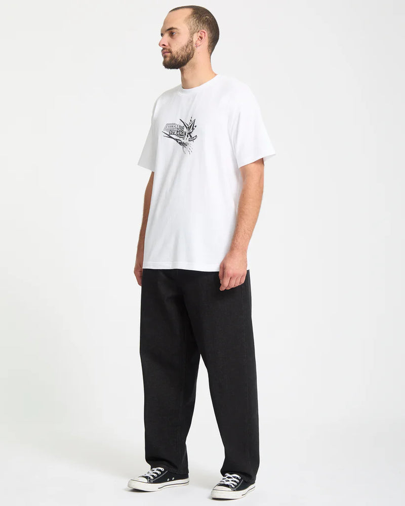 Load image into Gallery viewer, Volcom Men&#39;s Freazy Loose Elasticated Waist Jeans Black Wash A1912450_BLW
