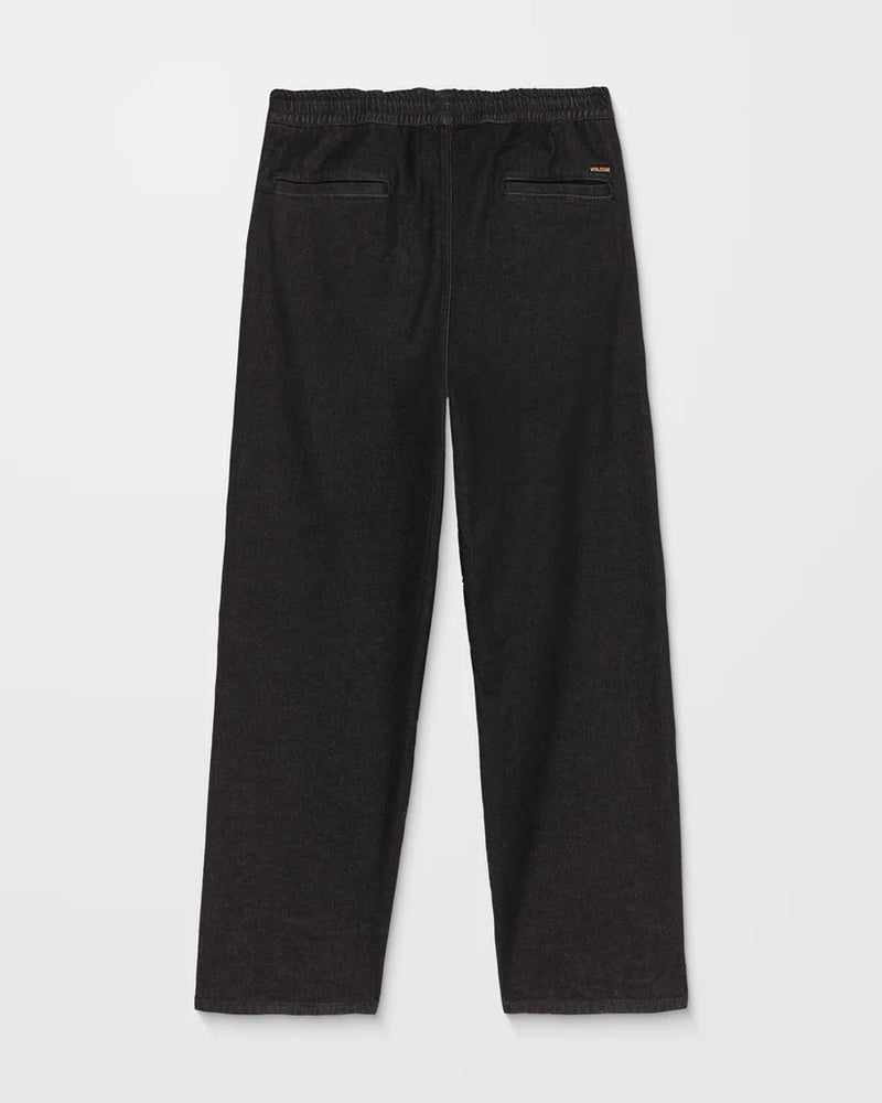Load image into Gallery viewer, Volcom Men&#39;s Freazy Loose Elasticated Waist Jeans Black Wash A1912450_BLW
