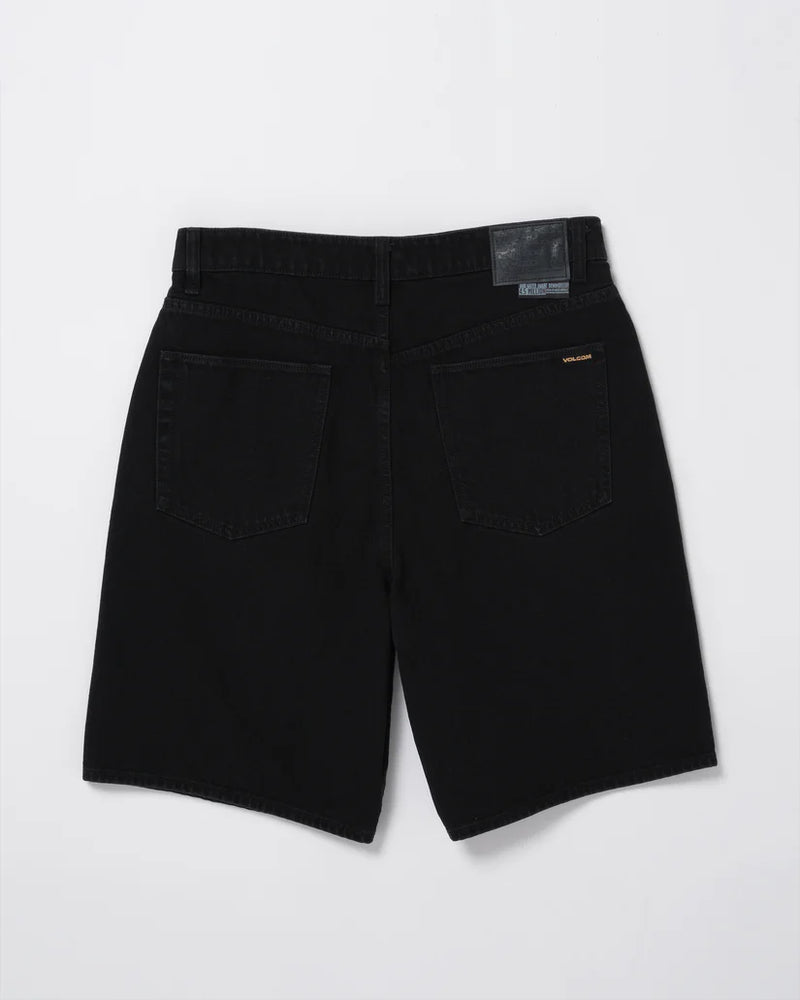 Load image into Gallery viewer, Volcom Men&#39;s Billow Denim Relaxed Fit Shorts Black A2012200_BLK
