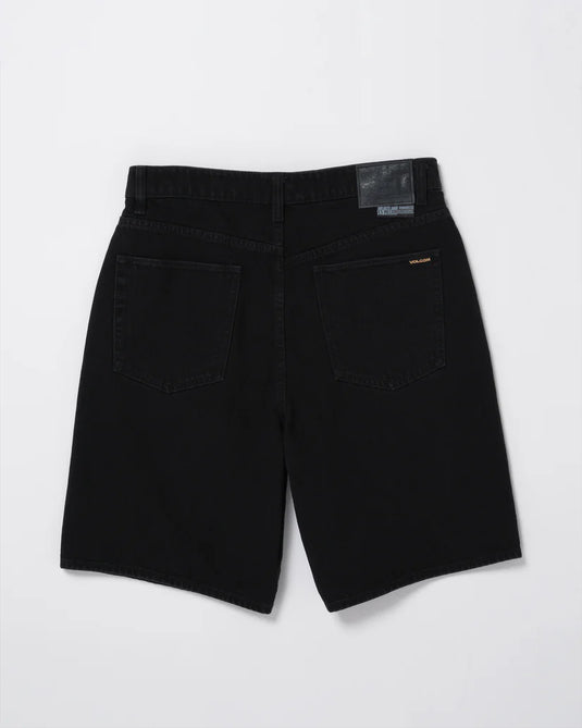 Volcom Men's Billow Denim Relaxed Fit Shorts Black A2012200_BLK