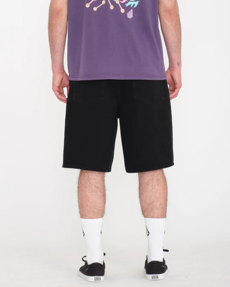 Load image into Gallery viewer, Volcom Men&#39;s Billow Denim Relaxed Fit Shorts Black A2012200_BLK
