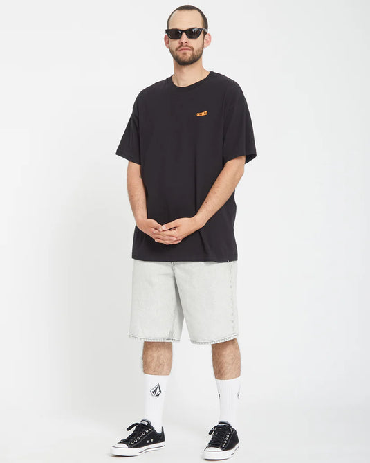 Volcom Men's Billow Denim Relaxed Fit Shorts Bone A2012200_BNE