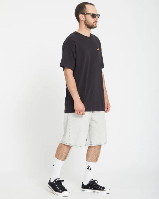Volcom Men's Billow Denim Relaxed Fit Shorts Bone A2012200_BNE