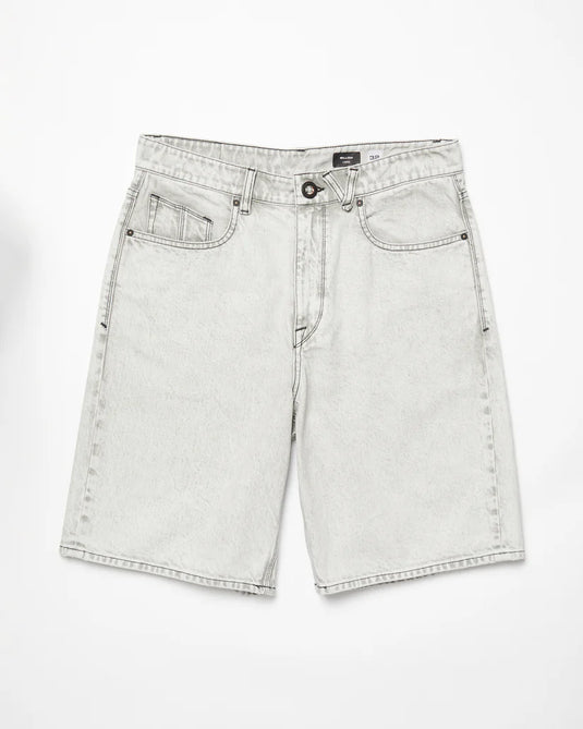 Volcom Men's Billow Denim Relaxed Fit Shorts Bone A2012200_BNE