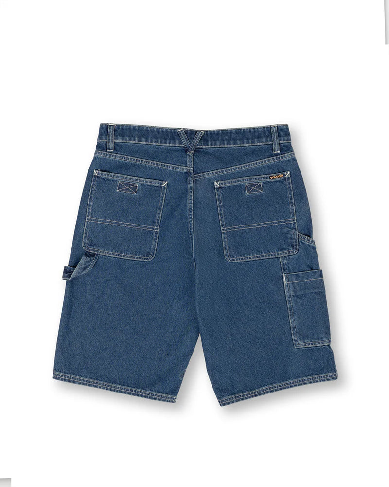 Load image into Gallery viewer, Volcom Men&#39;s Labored Denim Relaxed Fit Utility Short Indigo Ridge Wash A2012301_IRW
