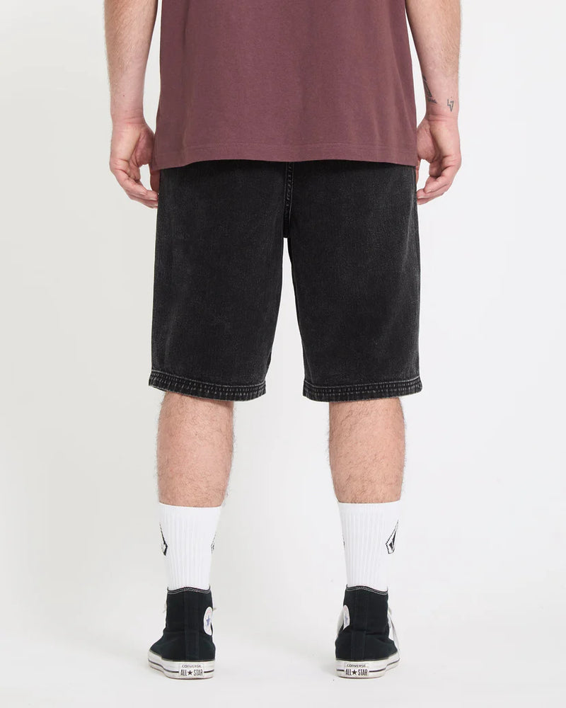 Load image into Gallery viewer, Volcom Men's Freazy 22" Denim Elasticated Waist Short Blackity Black A2012608_BBK
