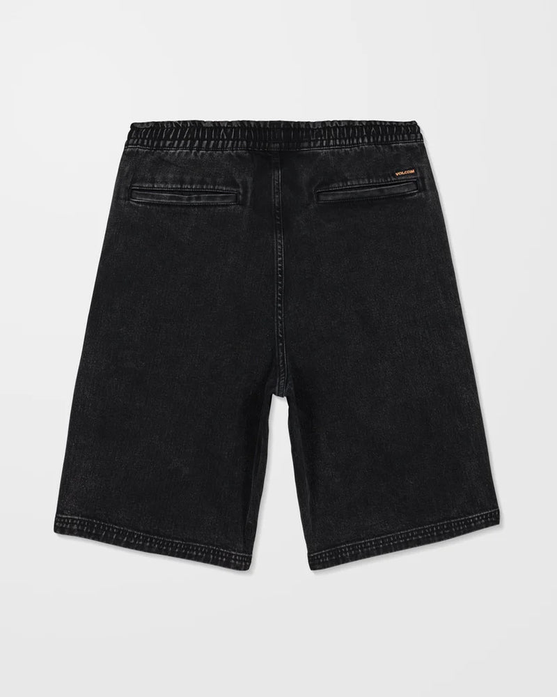 Load image into Gallery viewer, Volcom Men's Freazy 22" Denim Elasticated Waist Short Blackity Black A2012608_BBK
