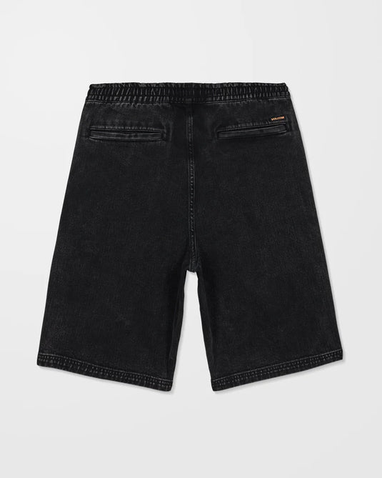 Volcom Men's Freazy 22" Denim Elasticated Waist Short Blackity Black A2012608_BBK