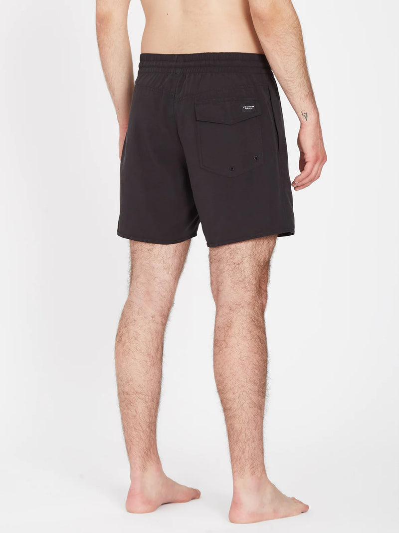 Load image into Gallery viewer, Volcom Men&#39;s Lido Solid Trunk 16&quot; Boardshort Black A2512407_BLK
