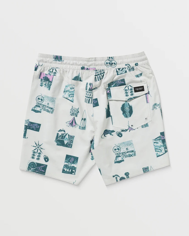 Load image into Gallery viewer, Volcom Men&#39;s Psyche Cotton Trunk 17&#39;&#39;Boardshort Stone A2522500_STN
