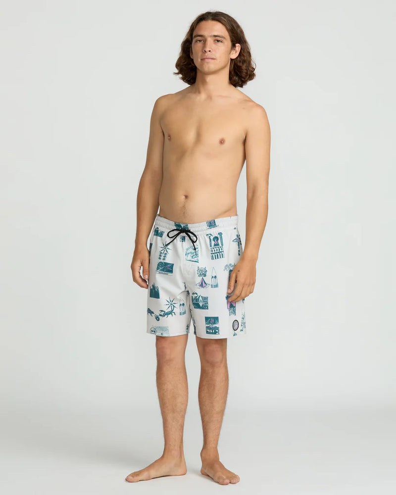 Load image into Gallery viewer, Volcom Men&#39;s Psyche Cotton Trunk 17&#39;&#39;Boardshort Stone A2522500_STN

