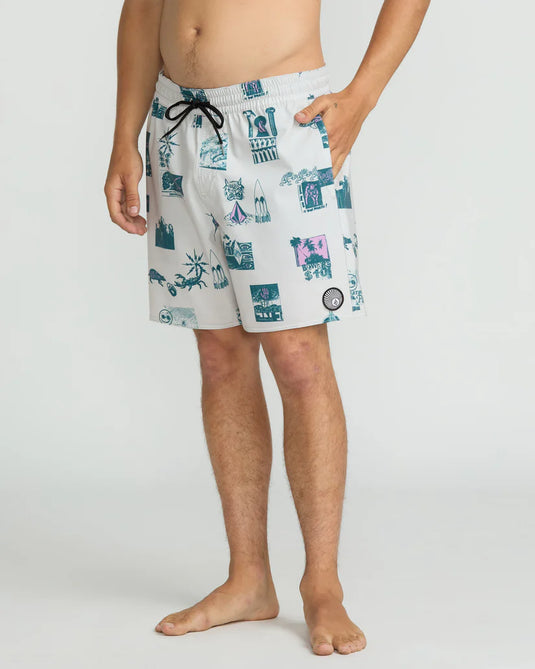 Volcom Men's Psyche Cotton Trunk 17''Boardshort Stone A2522500_STN