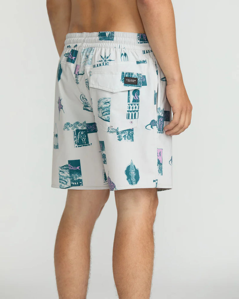 Load image into Gallery viewer, Volcom Men&#39;s Psyche Cotton Trunk 17&#39;&#39;Boardshort Stone A2522500_STN
