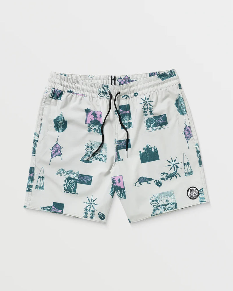 Load image into Gallery viewer, Volcom Men&#39;s Psyche Cotton Trunk 17&#39;&#39;Boardshort Stone A2522500_STN
